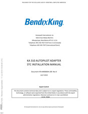 BENDIXKing KA 310 Installation Manual
