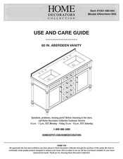 Home Decorators Collection Aberdeen 60G Use And Care Manual