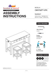 Furniture of America CM3792PT-3PK Assembly Instructions Manual