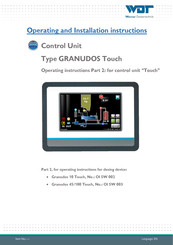 WDT Granudos 45/100-Touch Operating And Installation Instructions