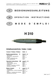 Muss Dental H310 Operation Instructions Manual