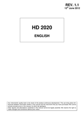 Delta OHM HD 2020 Manual