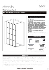 April Identiti Matrix Wetroom Panel Installation Instructions Manual