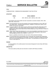 Textron Cessna 680-0009 Service Bulletin
