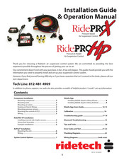 Ridetech RidePRO-HP Installation Manual & Operation Manual