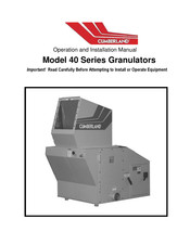 Cumberland 40 Series Operation And Installation Manual
