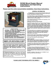 Sierra Woodstoves S2300 Installation And Operating Instructions Manual