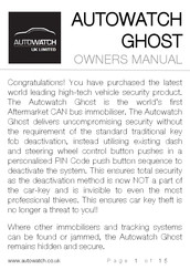 AutoWatch GHOST Owner's Manual
