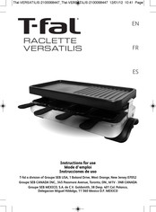 T-Fal VERSATILIS Instructions For Use Manual
