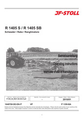 JF-Stoll R 1405 S Operating Instructions Manual
