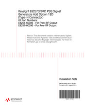 Keysight E8251-60396 Installation Note