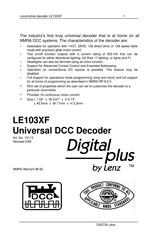 Lenz Digital Plus LE103XF Manual