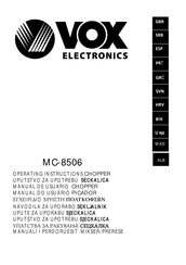 VOX electronics MC-8506 Operating Instructions Manual