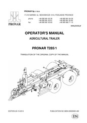 Pronar T285/1 Operator's Manual