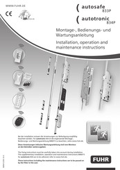 FUHR autosafe 834P Installation, Operation And Maintenance Instructions