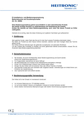Heitronic 29054 Installation And Operating Instructions Manual