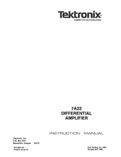 Tektronix 7A22 Instruction Manual