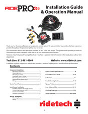 Ridetech RidePROe5 Installation Manual & Operation Manual