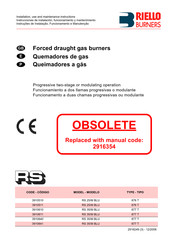 Riello Burners 876 T Installation, Use And Maintenance Instructions