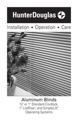 Hunter Douglas Lightlines Standard Cordlock Installation And Operation Manual