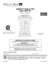 pleasant hearth OFG201BT Manual
