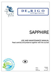 DE RIGO refrigeration SAPPHIRE M2 Use And Maintenance Manual