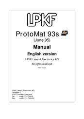 LPKF ProtoMat 93s Manual