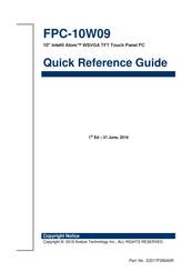 Avalue Technology FPC-10W09-00300-2R Quick Reference Manual