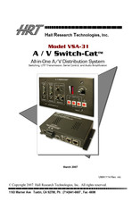 HRT A/V Switch-Cat VSA-31 Manual