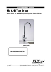 Zip ChillTap Extra CT2/140 Installation And Operating Instructions Manual