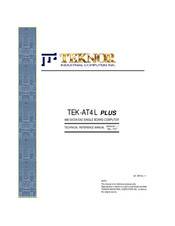 Teknor Industrial Computers TEK-AT4L Plus Technical Reference Manual