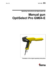 Gema OptiSelect Pro GM04-E Operating Instructions And Spare Parts List