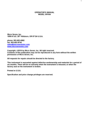 Micro Seven VM10ac Operator's Manual
