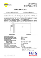 Feig Electronic OBID i-scan ID ISC.PR101-USB Installation Manual