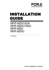 FOR-A MFR-9SDO12GA Installation Manual