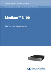 AudioCodes Mediant 3100 Hardware Installation Manual