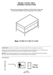 Big Furniture Warehouse BRUNEL Assembly Instructions Manual