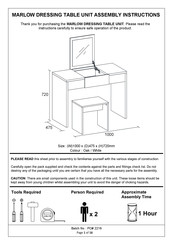 BIG FURNITURE WAREHOUSE MARLOW Assembly Instructions Manual