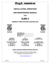 EngA ENGINEERED AIR DJM2.4 Installation, Operation And Maintenance Manual