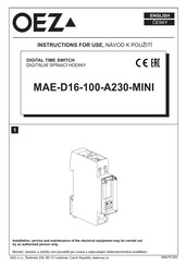 OEZ MAE-D16-100-A230-MINI Instructions For Use Manual