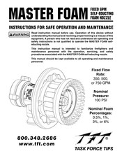 Task Force Tips MASTER FOAM Instructions For Safe Operation And Maintenance