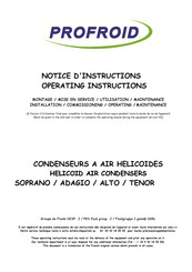 Profroid ADAGIO 60 Operating Instructions Manual