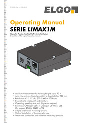 Elgo LIMAX1M Series Operating Manual