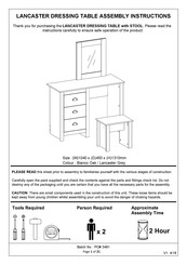 Big Furniture Warehouse LANCASTER G-LANDTSCRM Assembly Instructions Manual