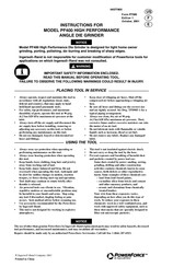Ingersoll-Rand Power Force PF400 Instructions Manual