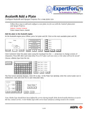 Agfa Avalon N Quick Start Manual