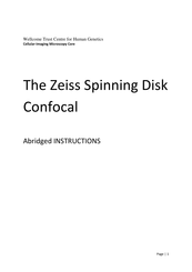 Zeiss Cell Observer spinning disk confocal Abridged Instructions