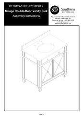 SEI Mirage BT7812B0TX Assembly Instructions Manual
