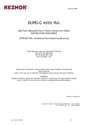 Reznor EURO-C 4015 RJL Instruction Document