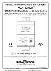Spectech VARI-DRIVE KBWM-120 Installation And Operating Instructions Manual
